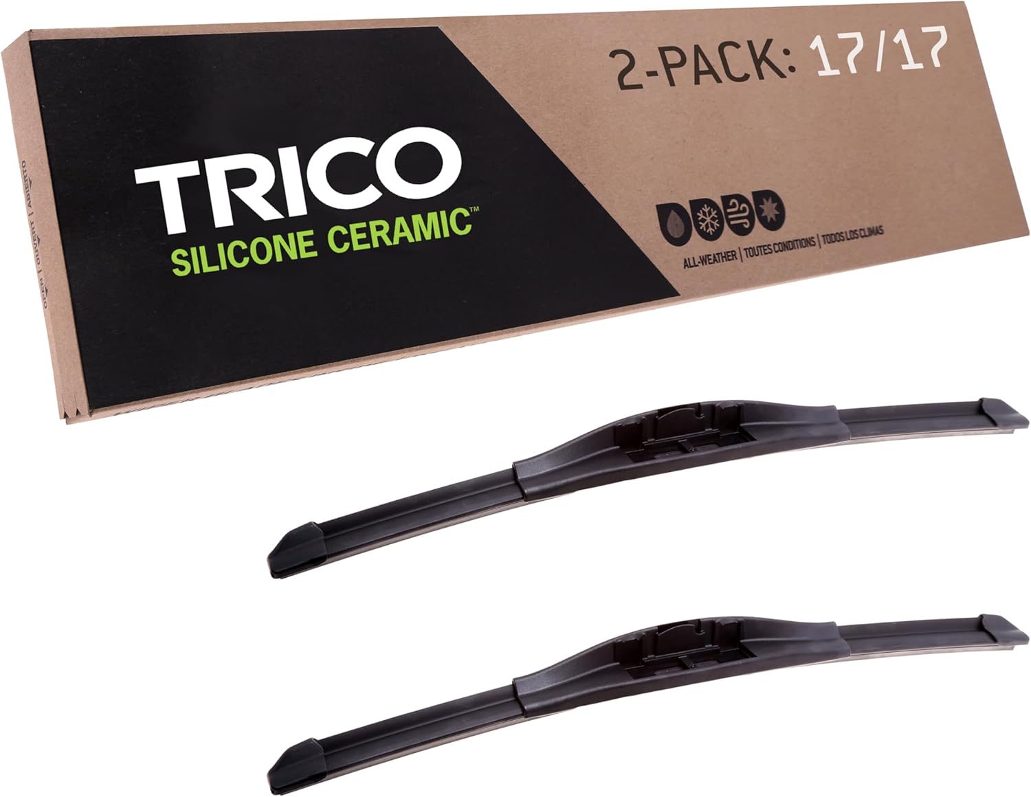 TRICO Silicone Ceramic Wiper Blade Set for All Weather Use