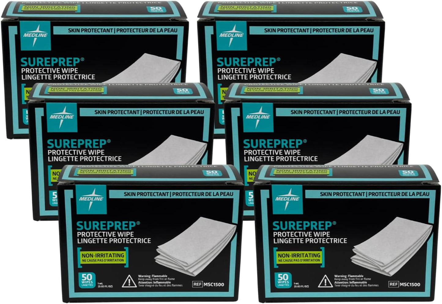 Medline SurePrep Skin Protective Barrier Wipes for Care