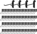 Polmart 4ft Heavy Duty Black Slatwall Panel Hooks 96-Pack - Durable