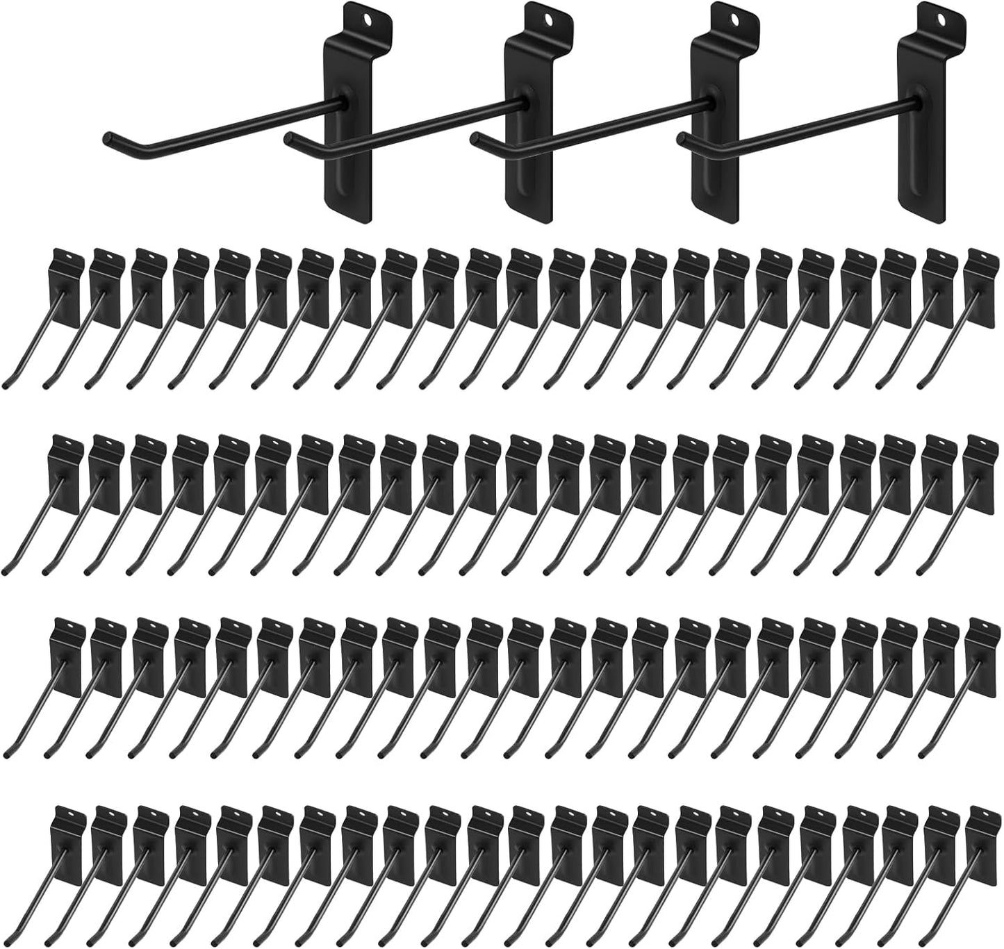 Polmart 4 Heavy Duty Black Slatwall Panel Hooks for Retail Use