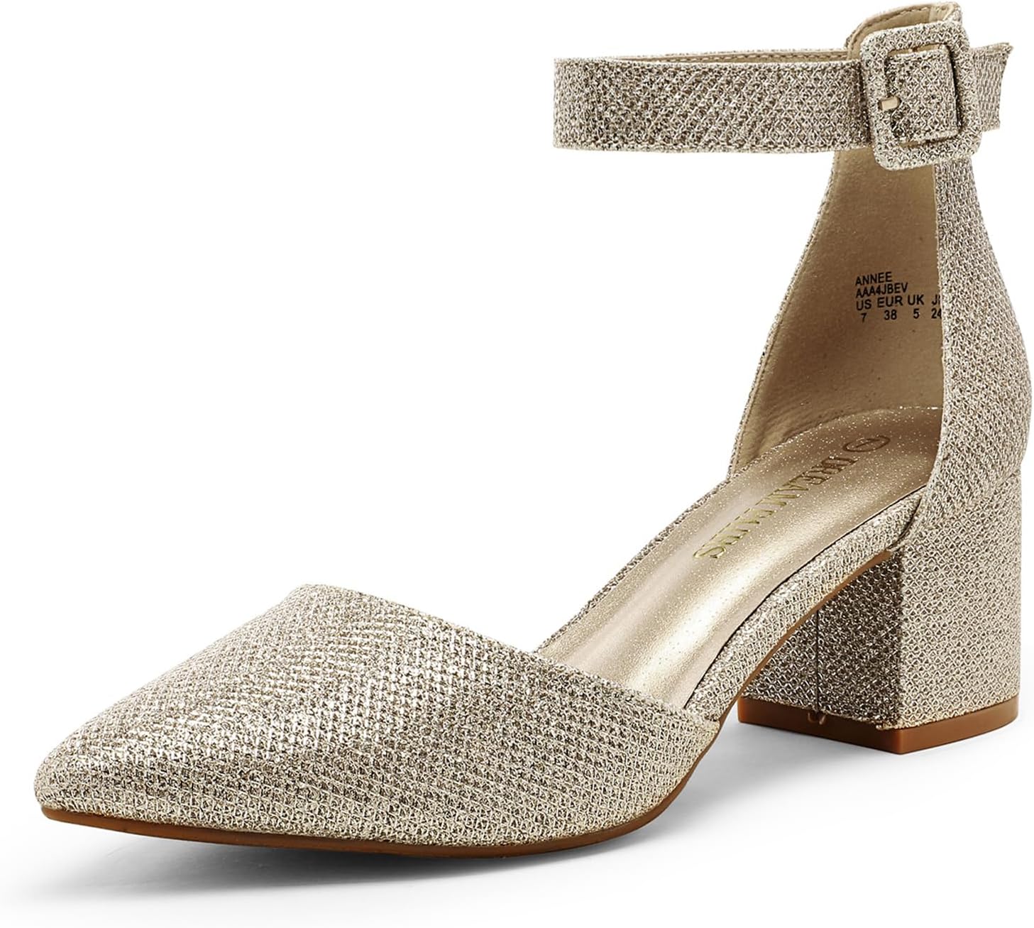 DREAM PAIRS ANNEE Pointed Toe Low Chunky Heels Pump Shoes Review