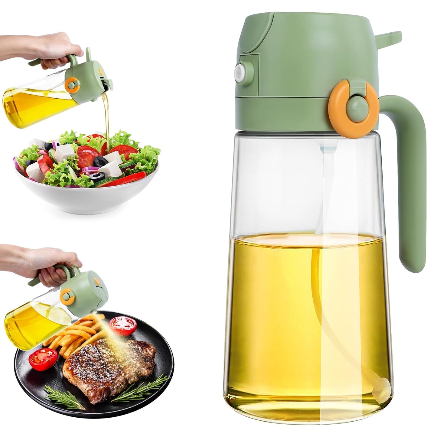 2-in-1 Oil Sprayer & Dispenser - Green