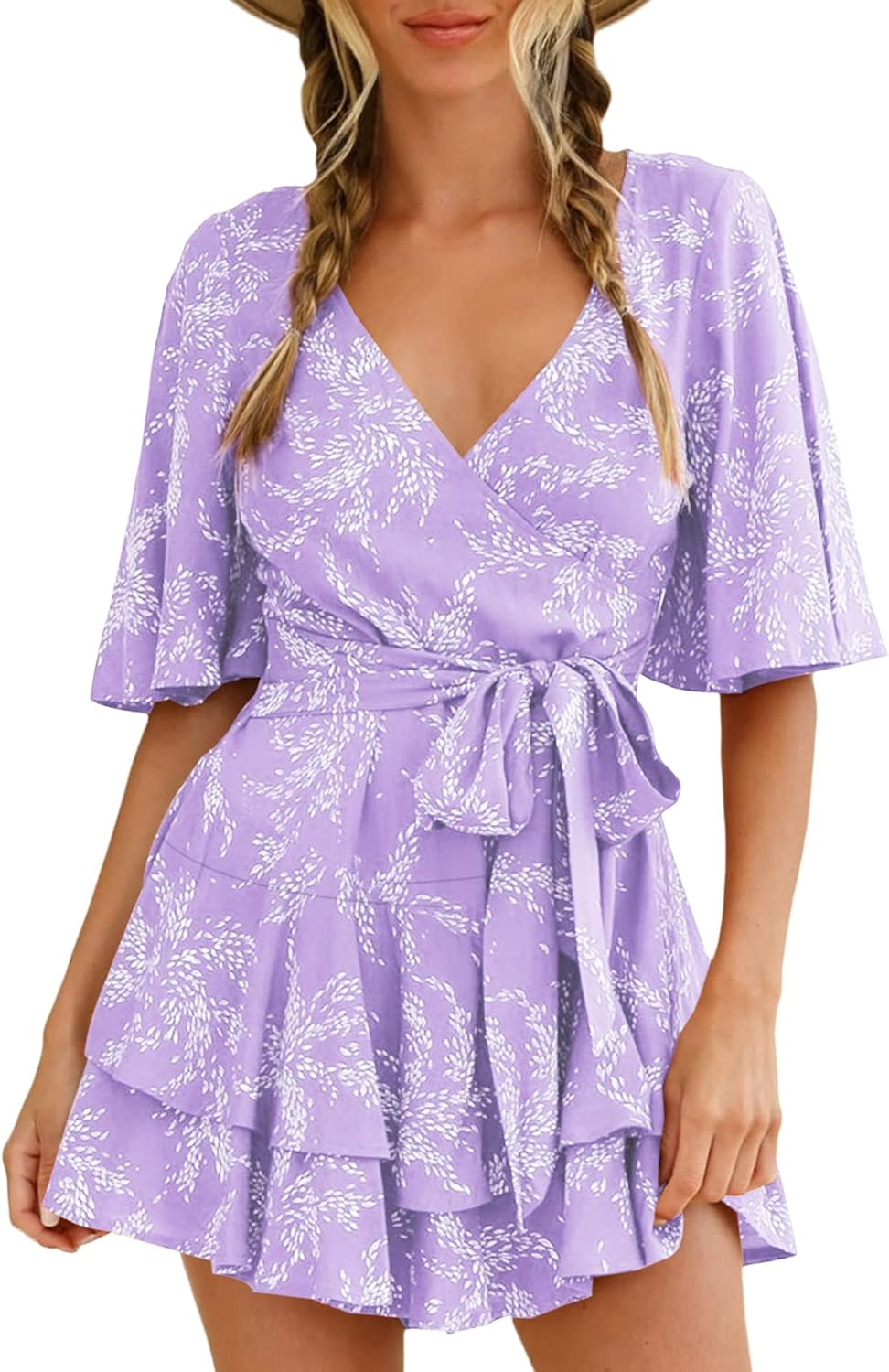 Floral V Neck Summer Romper for Women by Relipop - Stylish & Fun