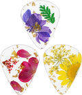 Handmade Dried Flower Guitar Picks - Colorful Resin Plectrums