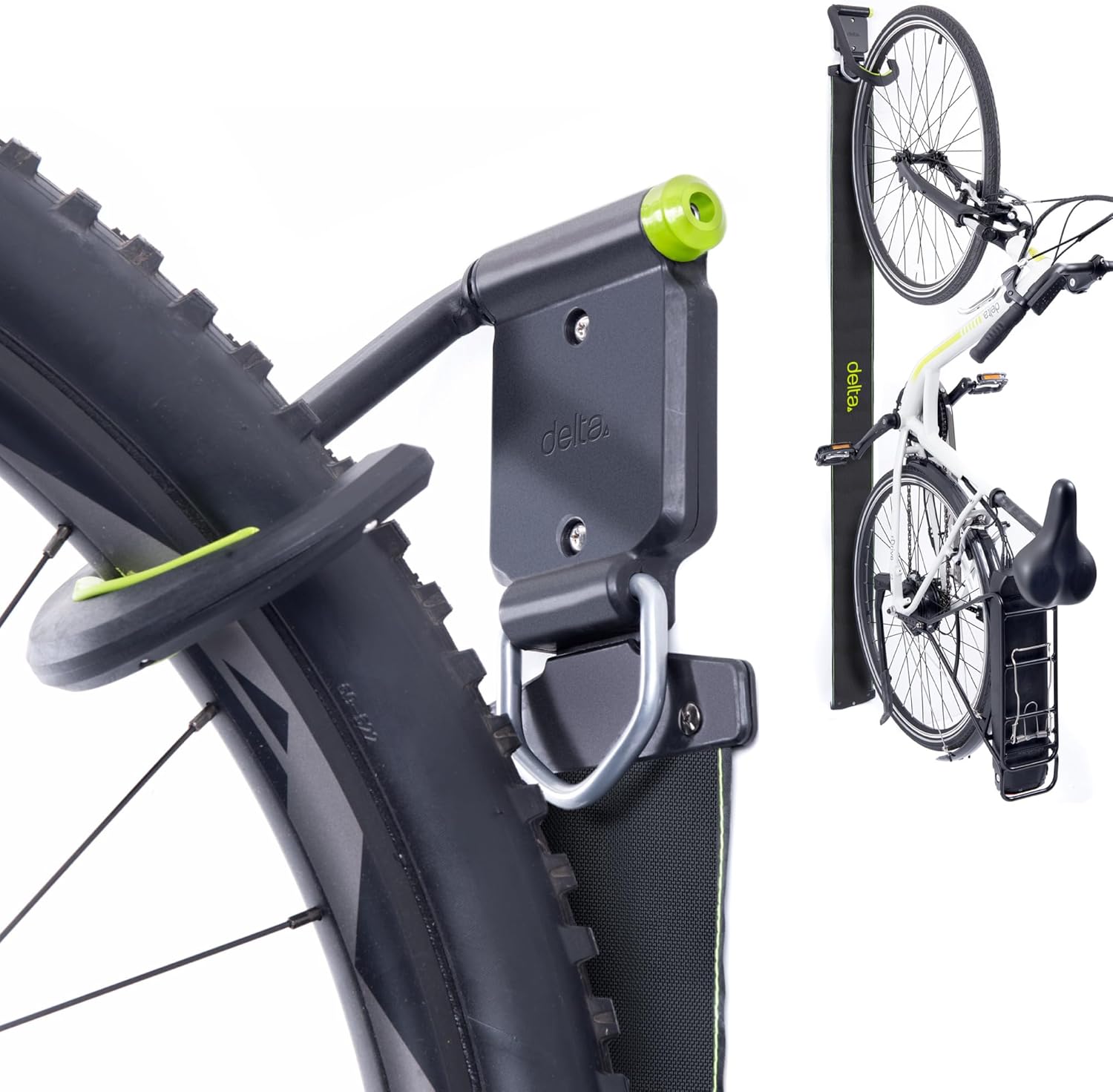 Wall Ride Bike Rack with Tire Wall Guard for Easy Storage