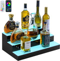 LED Lighted Liquor Bottle Display 3-Tier 20in Whiskey Rack