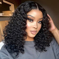 Bob Wig Human Hair 13x6 Lace Frontal Deep Curly Wave 16in - Short