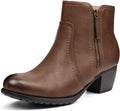 Women's Ankle Boots Lace-up Round Toe - Comfortable Low Heel