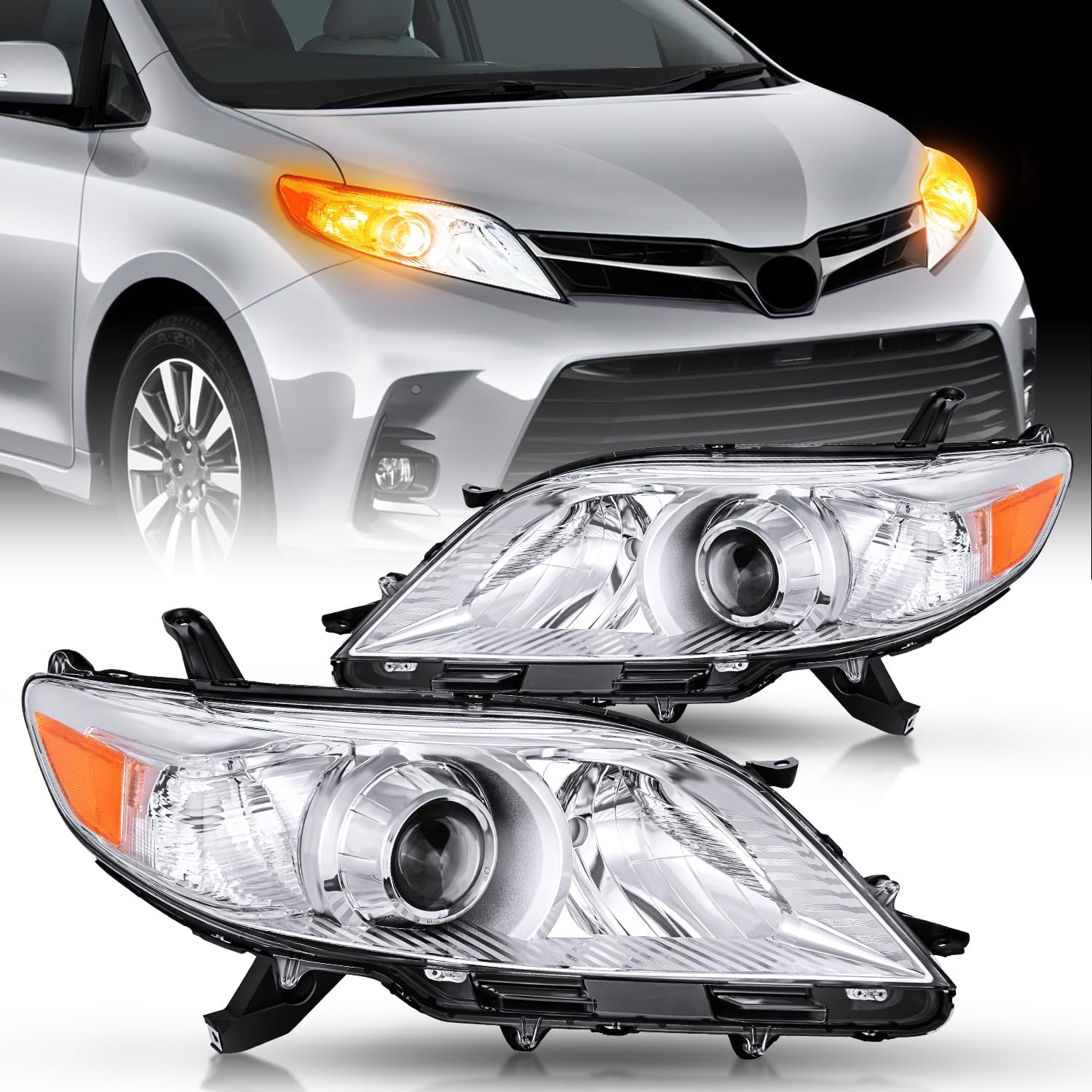 Nilight Headlight Assembly for 2011-2020 Toyota Sienna Vehicles
