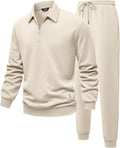 JMIERR Men's Track Suits 2 Piece Quarter Zipper Polo Tracksuit Set