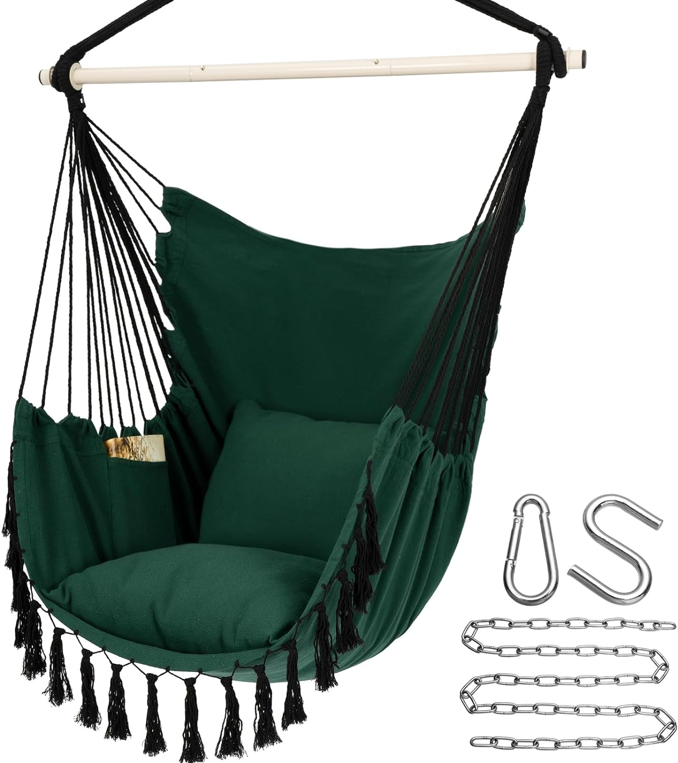 Y- STOP Hammock Chair Swing with Cushions for Ultimate Comfort