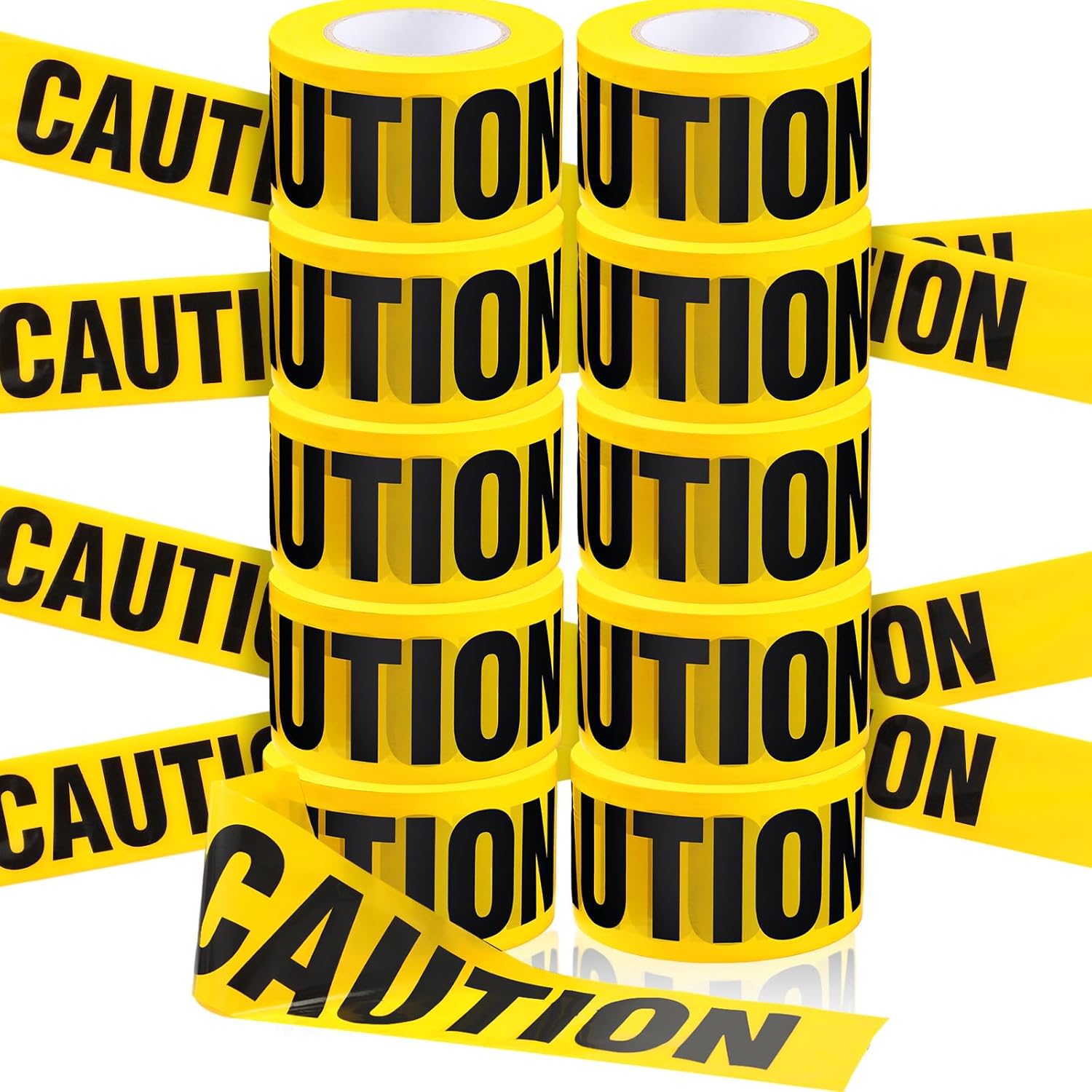 Yeaqee 10 Rolls 3 Inch Waterproof Safety Warning Tape for Parties