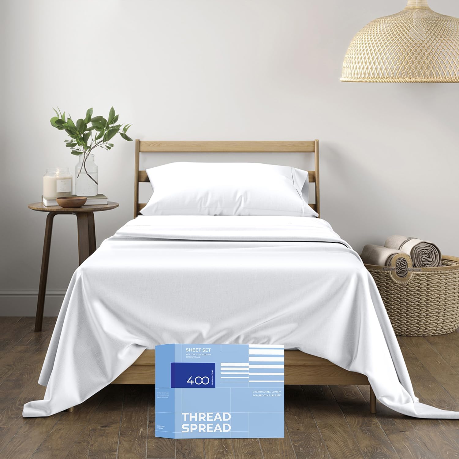THREAD SPREAD Twin XL Sheets Set - 400 Thread Count Cotton