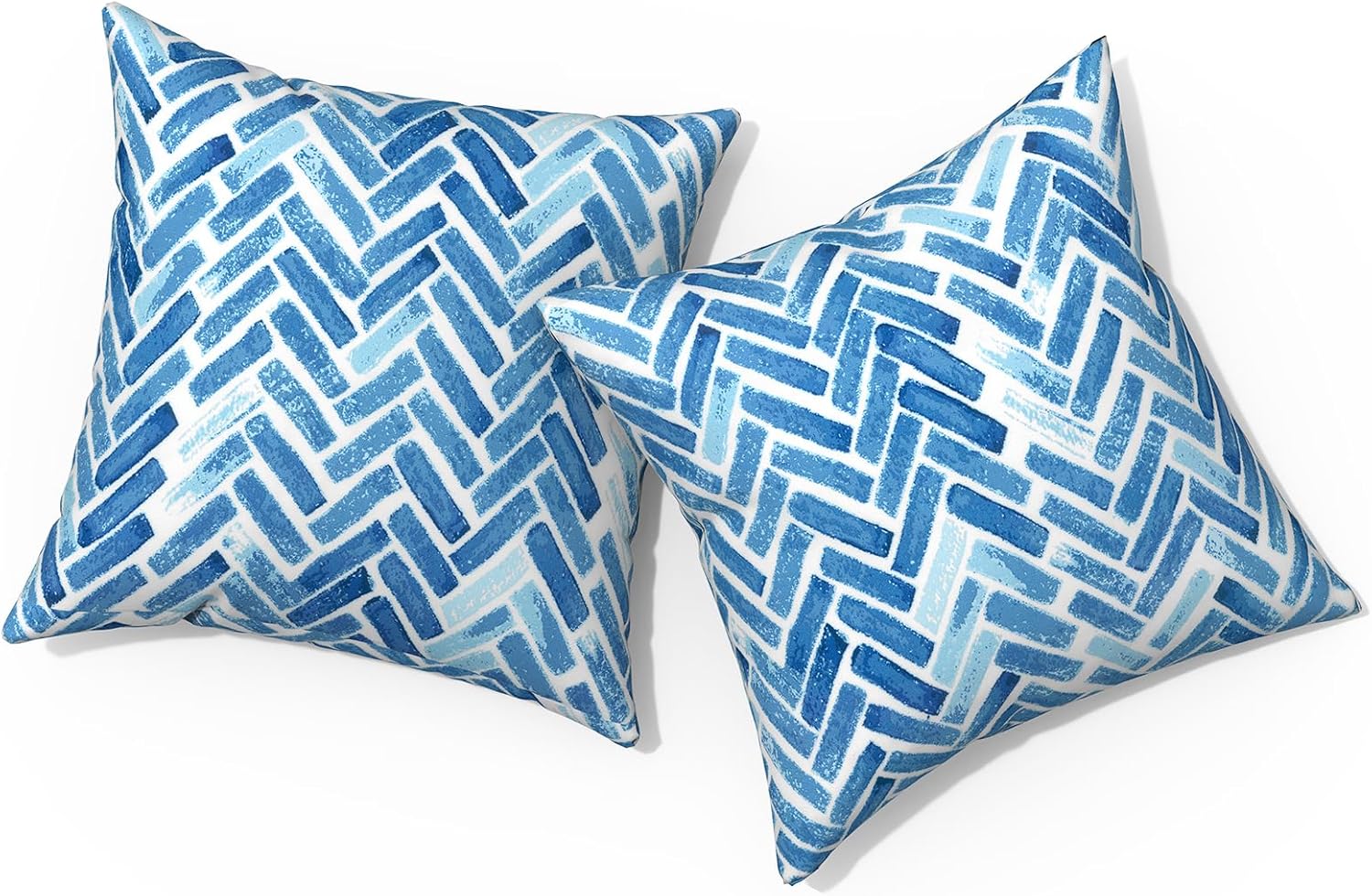 Outdoor Pillows for Patio Furniture 18x18 inch, Blue Bricks