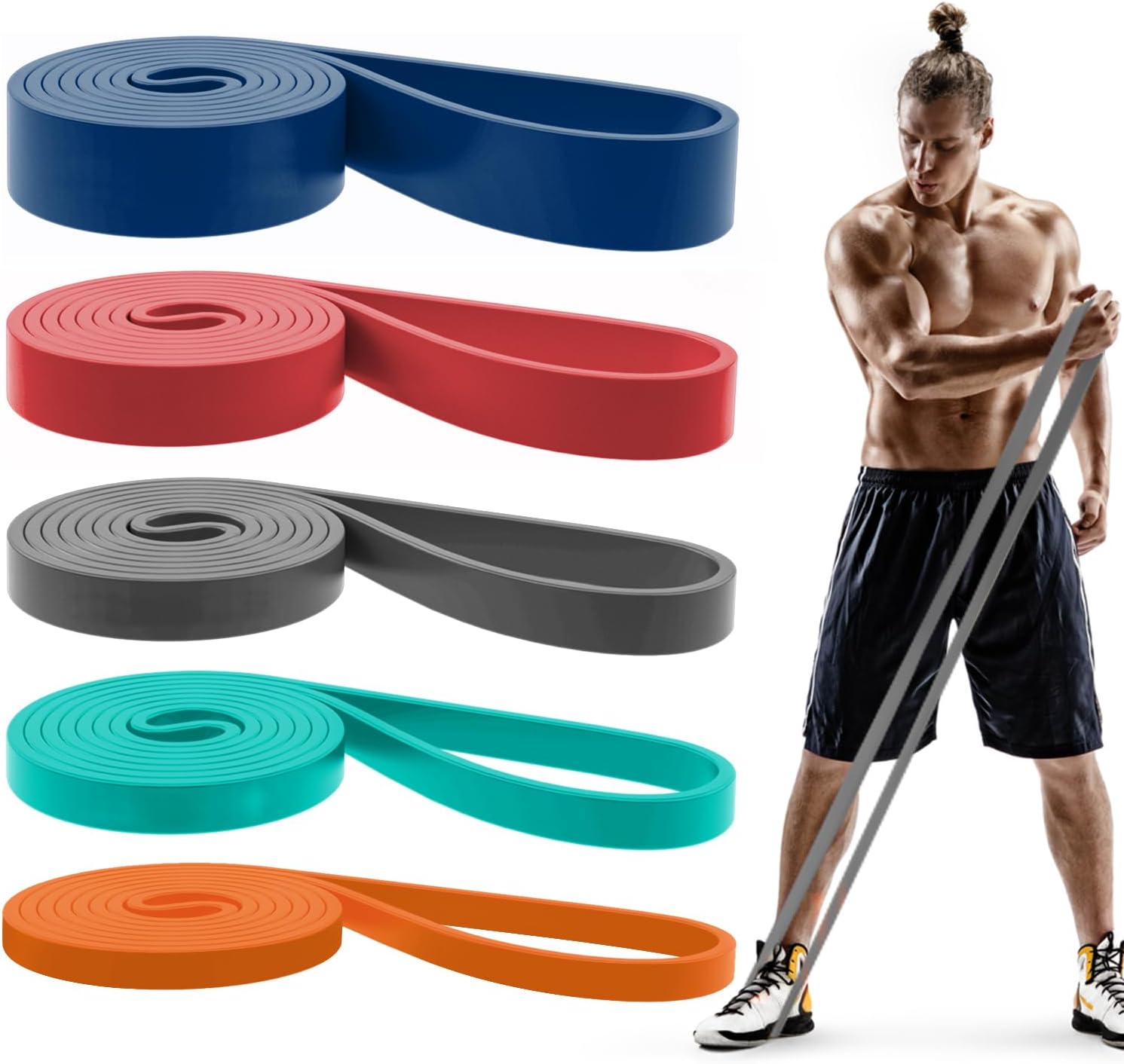 Pull Up Bands Set for Men & Women - Resistance Bands for Training