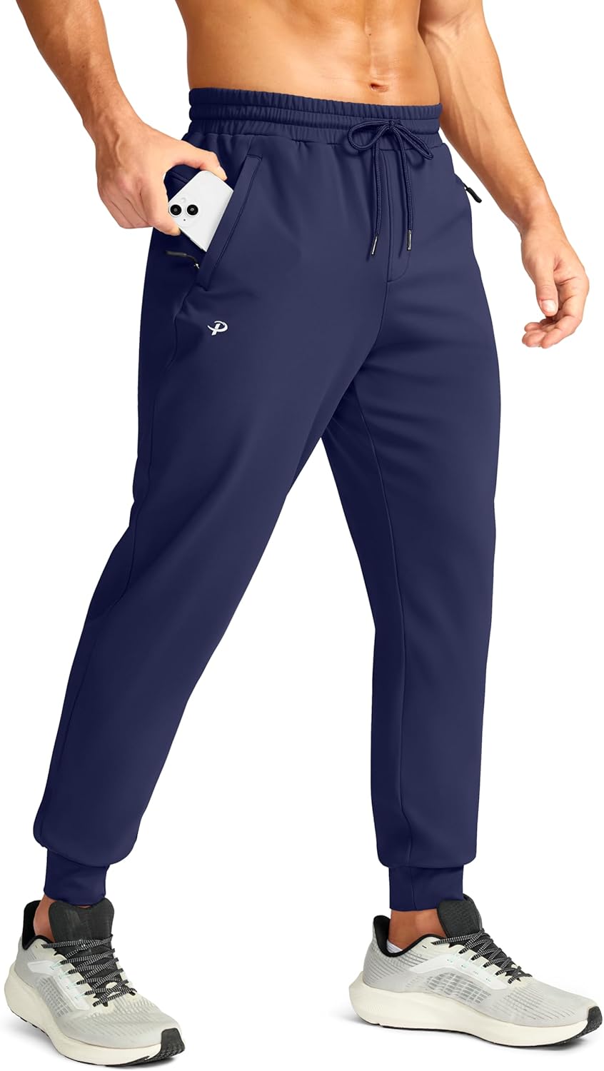 Pudolla Men's Fleece Joggers: Warm Athletic Pants for Winter