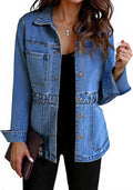Denim Jacket for Women Distressed Oversized Shacket - Stylish Layer