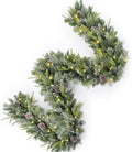9Ft Pre-Lit Christmas Garland Green with 50 White Lights - Realistic