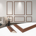 Pre-Cut Wall Molding Set of 6 pcs Wainscoting Panels - Walnut