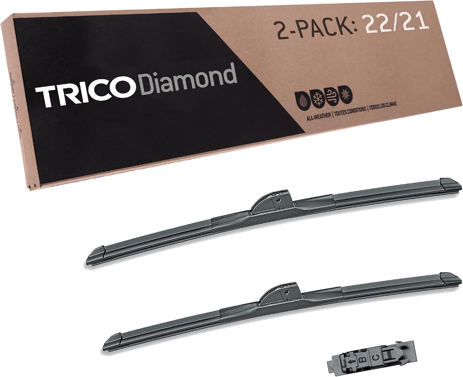 TRICO Diamond 22 Inch & 21 Inch Wiper Blades for All Weather