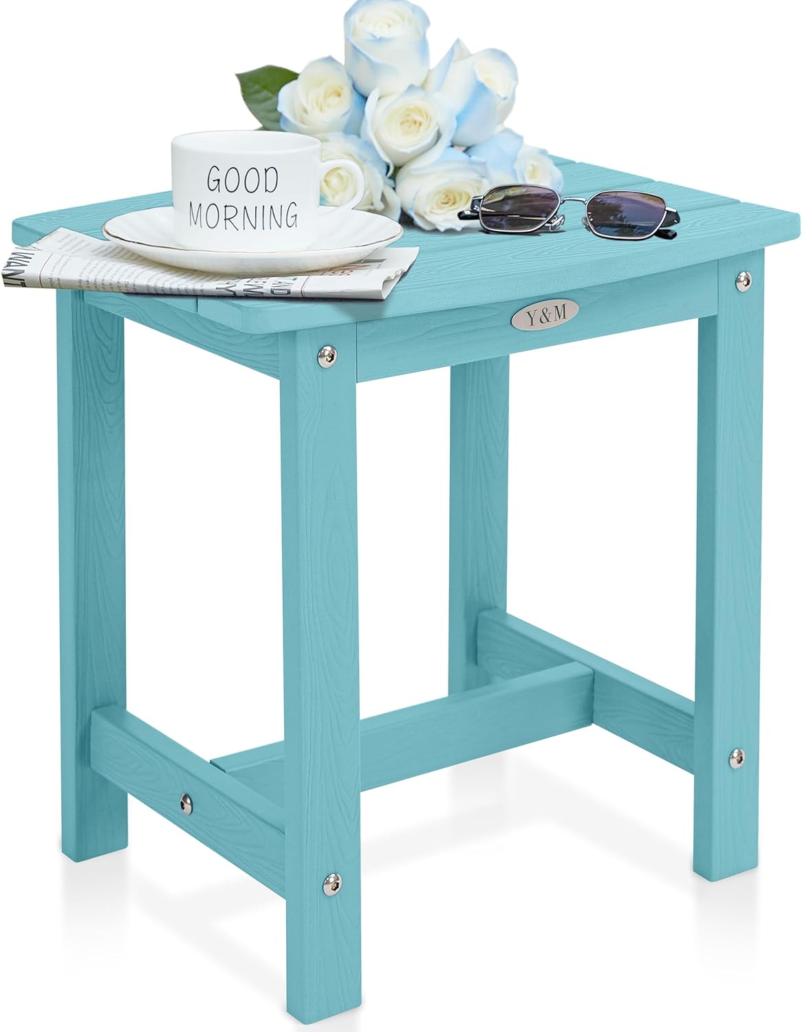 Y&M Outdoor Side Table - Waterproof Small Table for All Weather