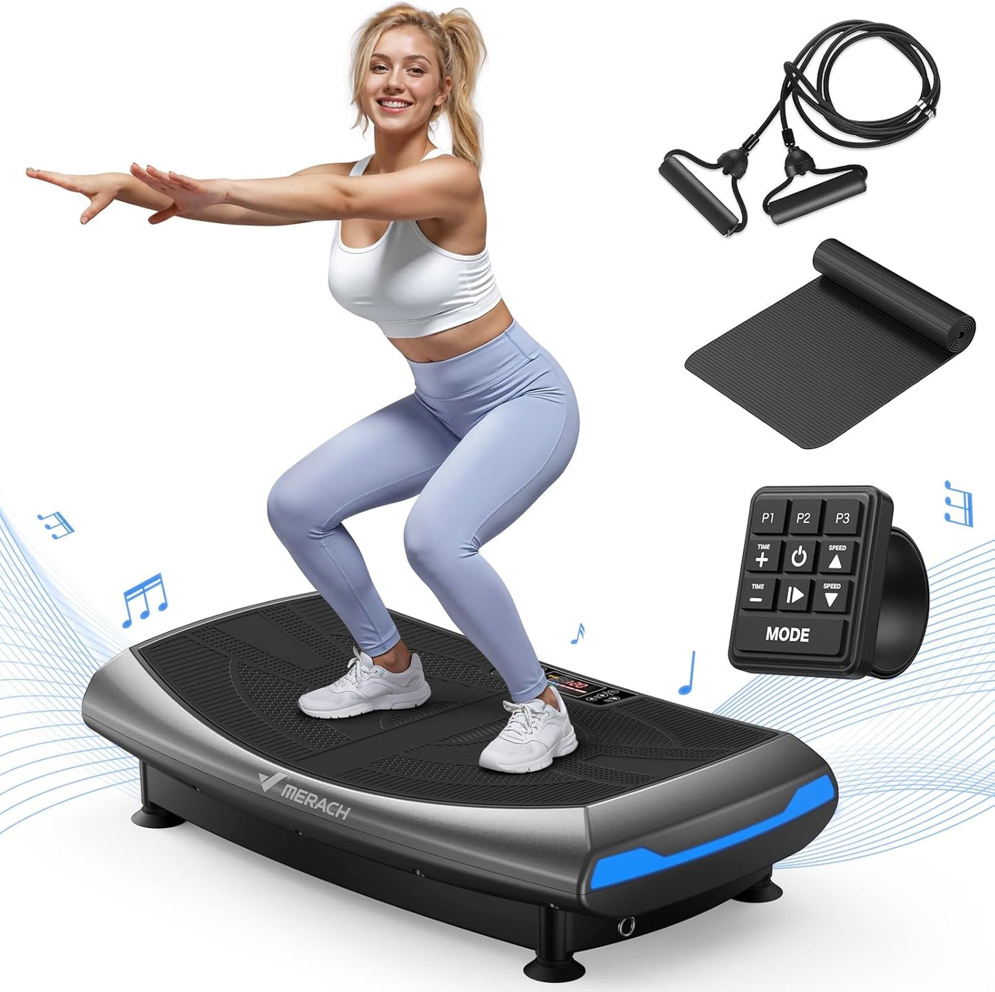 MERACH 4D Vibration Plate Exercise Machine for Home Fitness