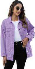 Omoone Womens Oversized Mid Long Denim Jacket - Baggy Boyfriend Fit