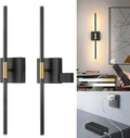 30 Inch Battery Operated Wall Sconce Set of 2 - Wireless, Dimmable