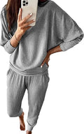 PRETTYGARDEN Womens 2 Piece Sweatsuit Set - Soft Rib Knit Comfort