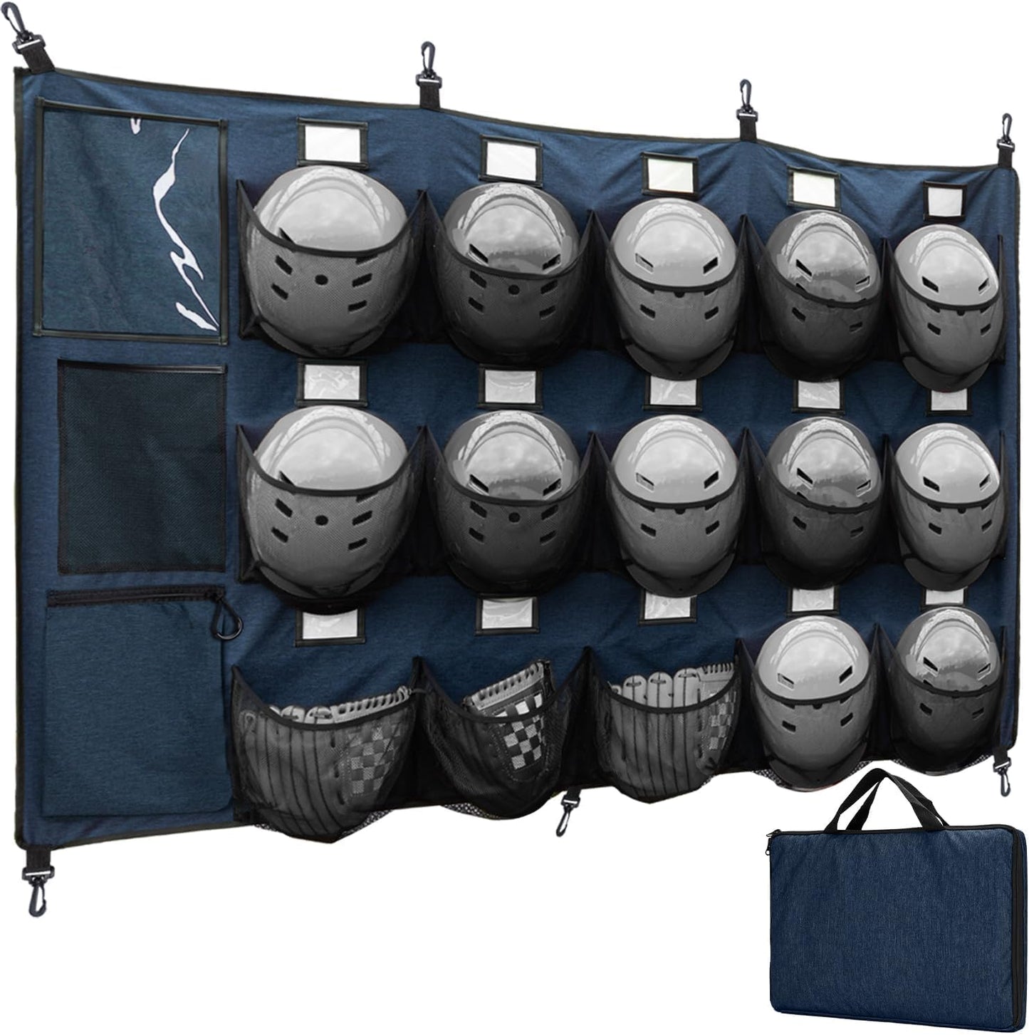Hanging Helmet Bag for Baseball Softball Dugout Organizer