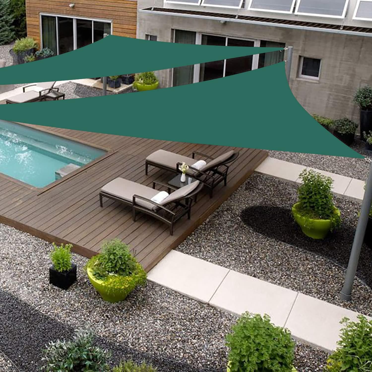 Right Triangle 24ft x 24ft x 33.9ft Green Sun Shade Sail Canopy