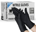 Nitrile Gloves 100 Pcs Black 4 Mil Medium - Durable, Textured Grip