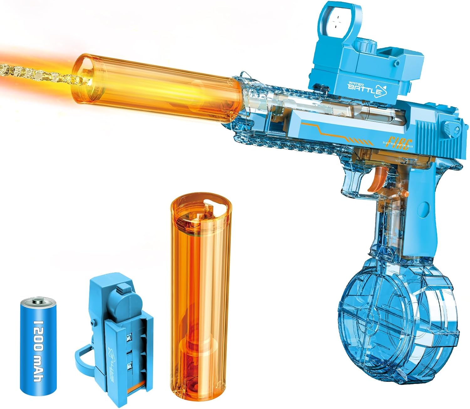 Powerful Electric Water Gun with Glowing Silencer for Fun