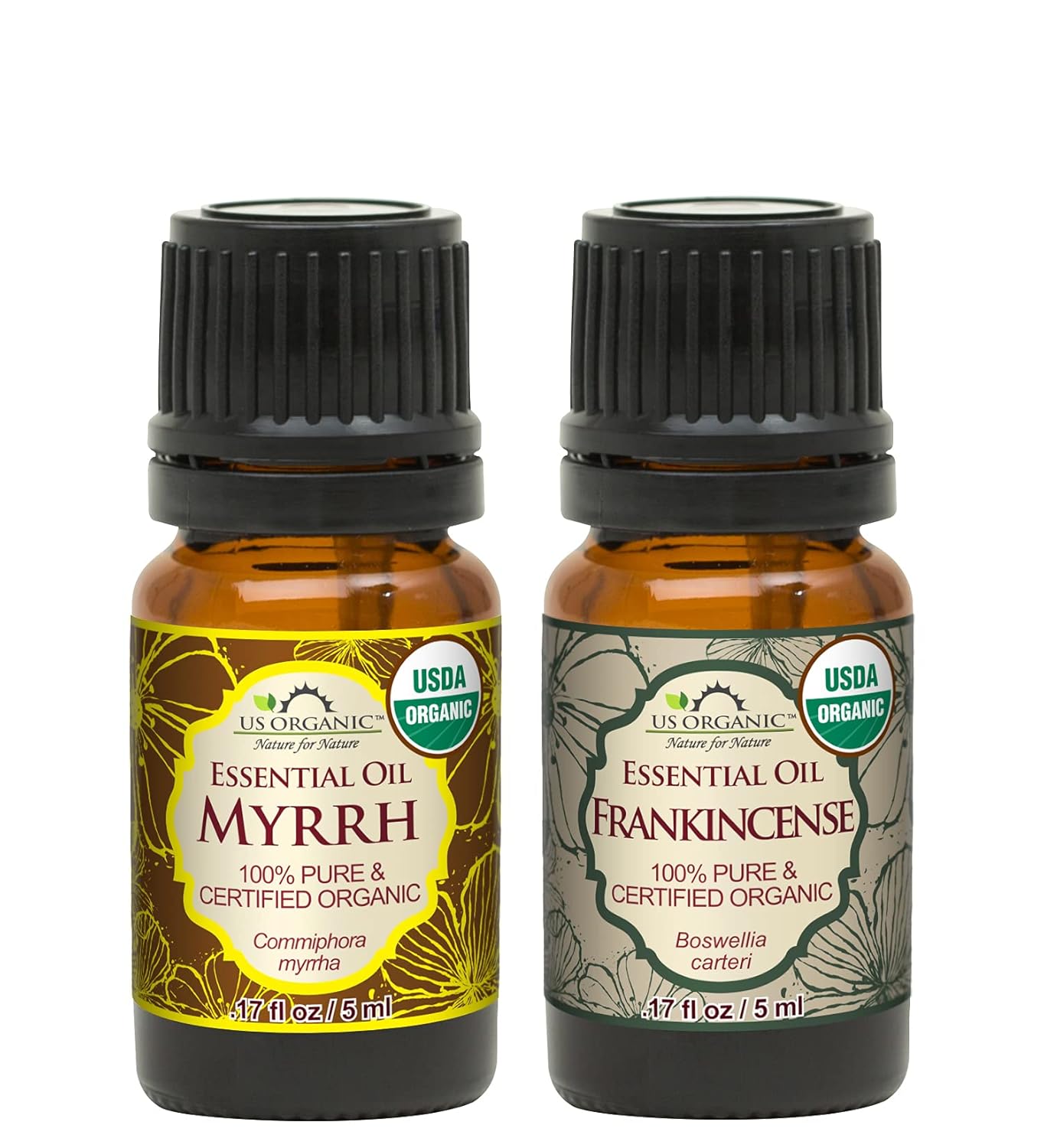 100% Pure Myrrh and Frankincense Essential Oil Combo Pack