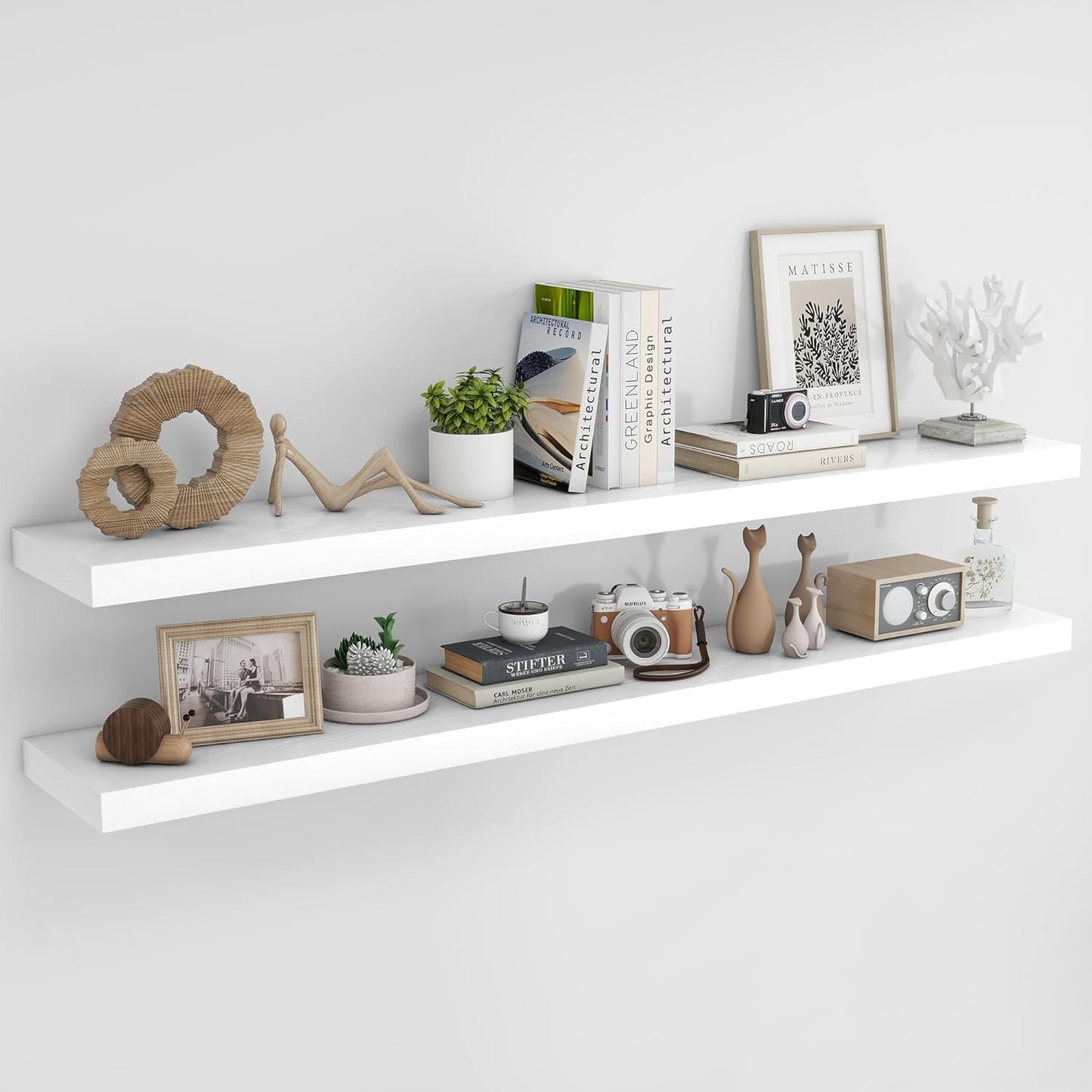72Inch Floating Shelves for Wall - Rustic Wood Storage Solution