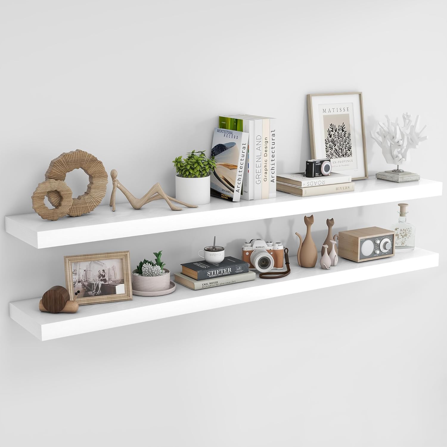 72Inch Floating Shelves for Wall - Rustic Wood Storage Solution