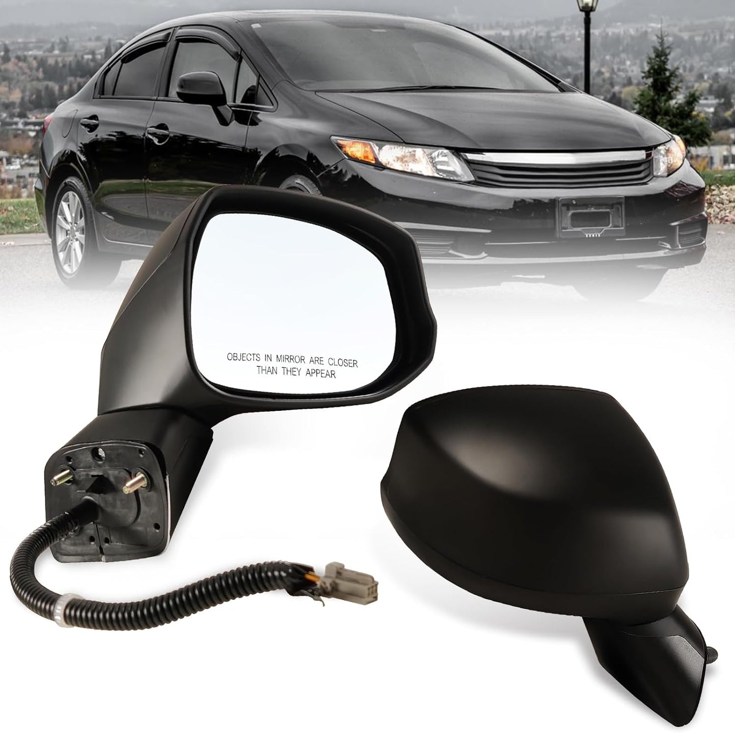 Right Passenger Side Mirror for 2012-2015 Honda Civic Models