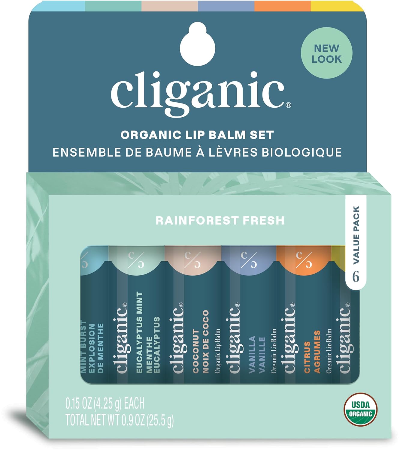 Cliganic Organic Lip Balm Set - 24 Tubes of Natural Moisturizer