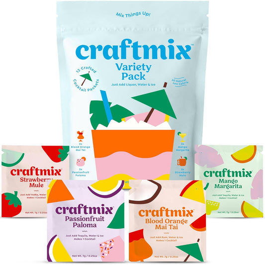 Craftmix Variety Pack: 12 Drinks, Real Fruit Mocktails
