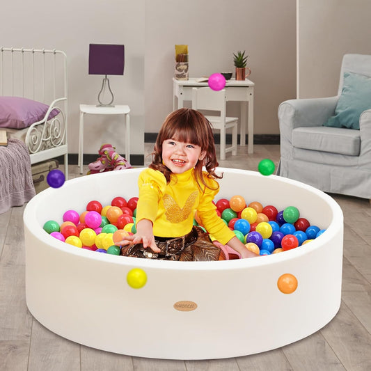 Baby Ball Pit 47.2in Soft Round Memory Foam Playpen for Kids