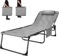 Oversize Padded Folding Chaise Lounge Chair - Heavy-Duty Recliner