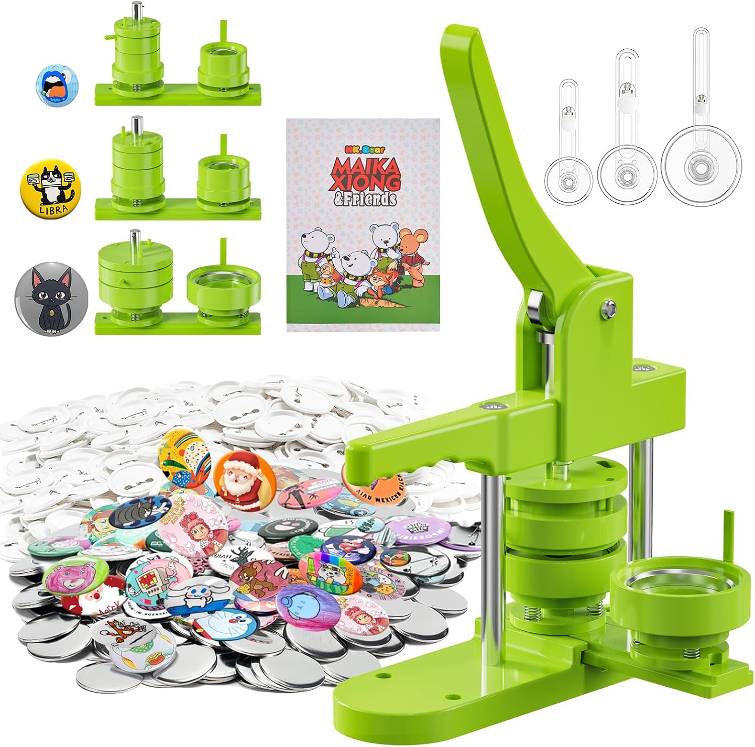 Versatile Button Maker Machine for Kids with 600 Supplies