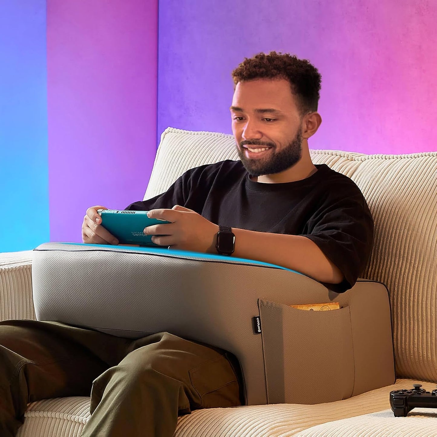 Memory Foam Gaming Arm Pillow - Stay Comfy!