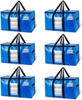 Extra Large Moving Bags 6 Pack Blue - Heavy Duty 115 qt Storage Totes
