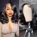 13x6 Lace Front Bob Wig Human Hair 12in Body Wave - Natural Look