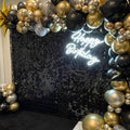 YSF 24Pcs Black Shimmer Wall Panels Backdrop Decoration - Sparkling