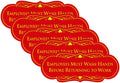 Employees Must Wash Hands Sign Small 5 Pack - Durable Red/Yellow