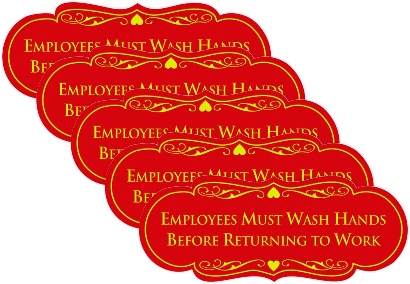 Employees Must Wash Hands Before Returning to Work Sign - 5 Pack