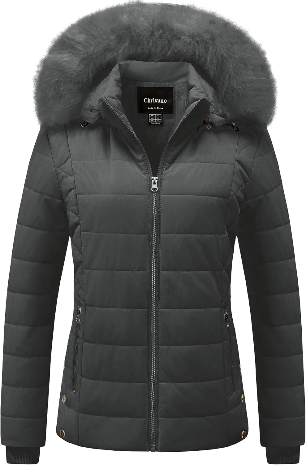 Chrisuno Women's Casual Short Winter Puffer Coat for Warmth