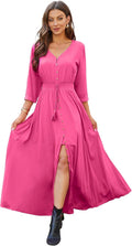 VintageClothing Women's Summer Floral Maxi Dress for Warm Days